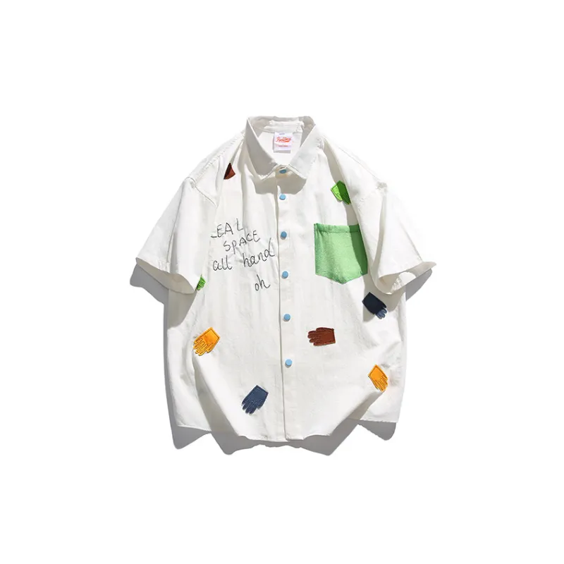 Trendy Patch Embroidered Shirt-0