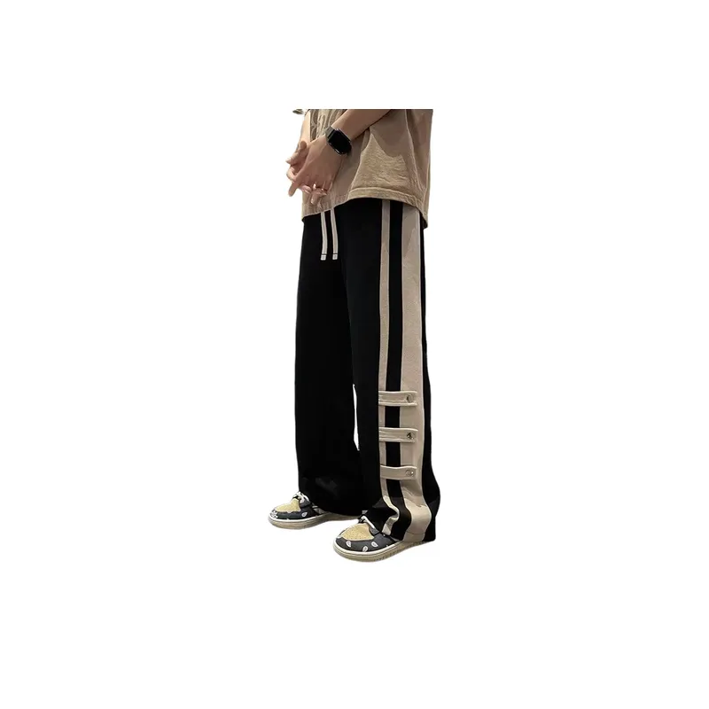 Trendy Brand Stitching Contrast Pants-2
