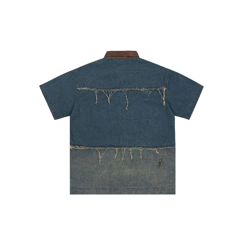 Retro Fringe Denim Shirt-1