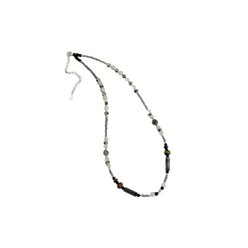 Sterling Silver Natural Stone Beaded Necklace