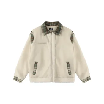 Simple Contrast Color Quilted Jacket