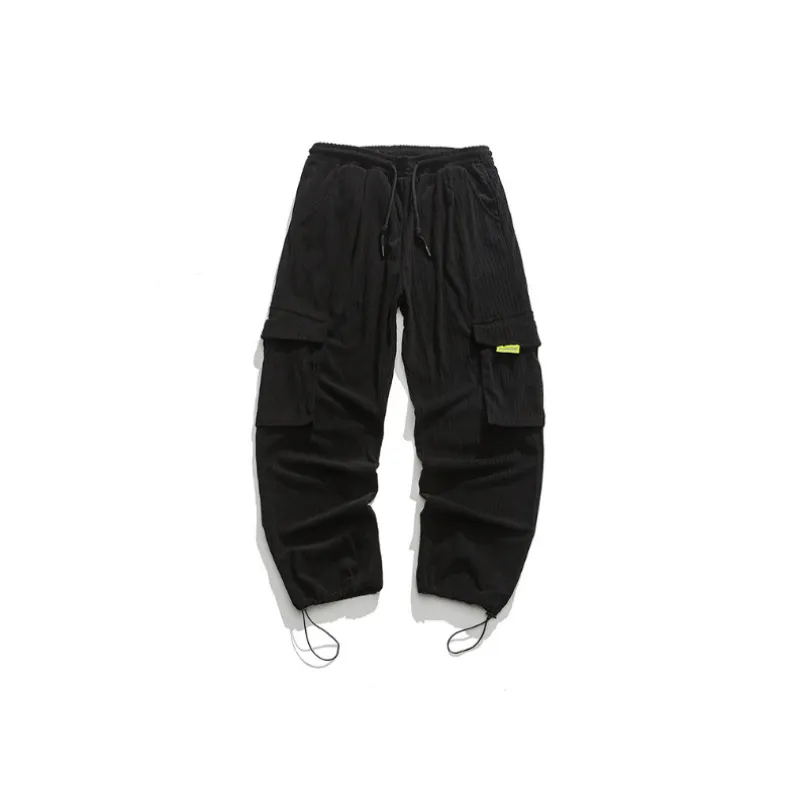 Retro Corduroy Multi Pocket Loose Casual Pants
