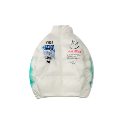High Street Graffiti Spray Paint Cotton padded Jacket