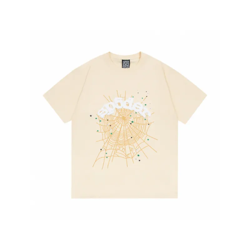Spider Web Printing Loose Cotton T-shirt-10