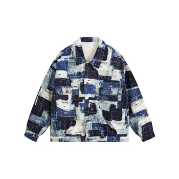 Trendy Loose Tie Dyed Denim Jacket