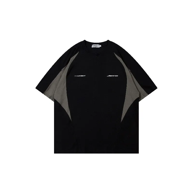 Contrast Color Loose Cotton T Shirt Unisex-0