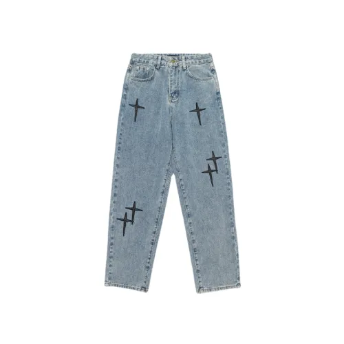 Straight Leg Jeans Loose Fashionable Casual Ankle-length Pants