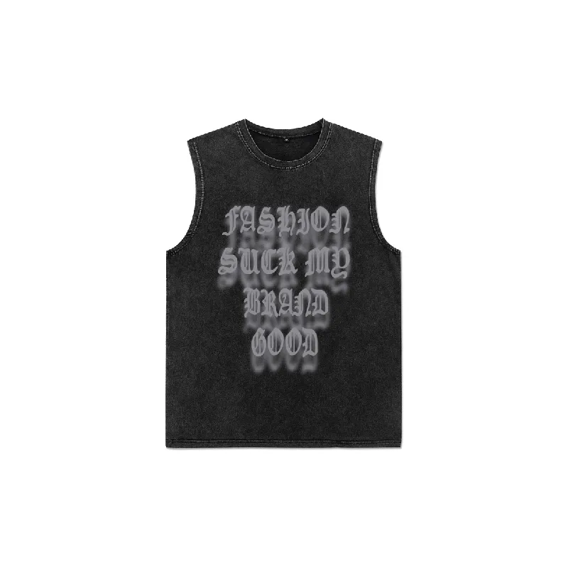 Casual Loose Cotton Blended Fabric Vest-0