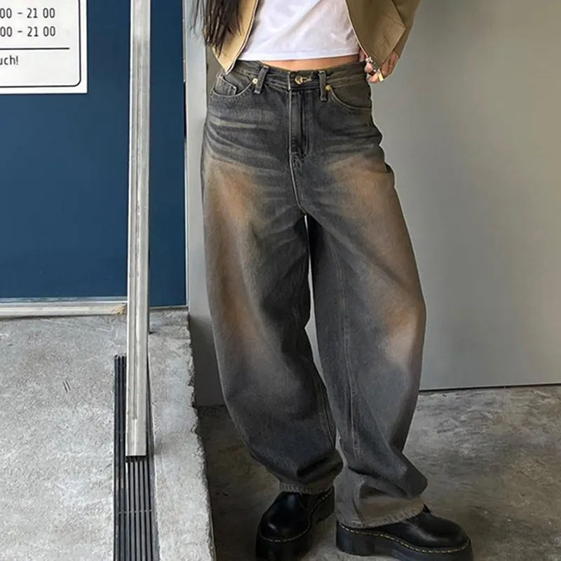 Retro Washed Jeans Women-2