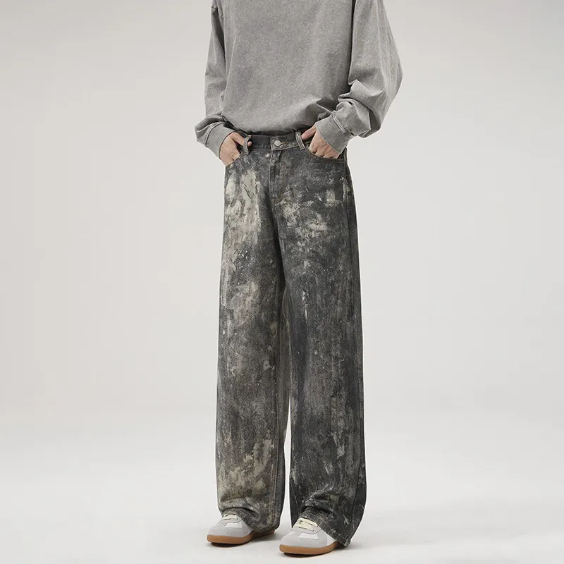 Simple Print Jeans-2