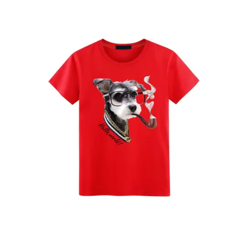 Funny Dog Print Round Neck T Shirt