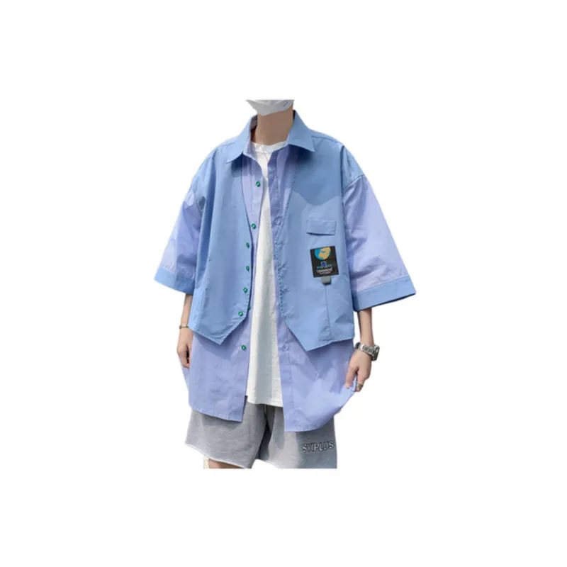 Fake Two Piece Striped Quarter Sleeved Shirt-3