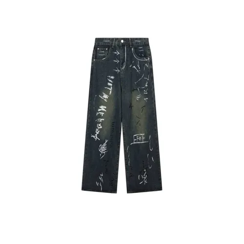 Hand-Painted Graffiti Jeans