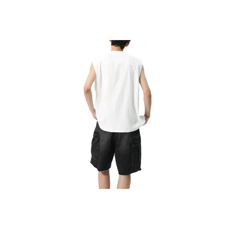 Loose Plain Cotton Vest-2