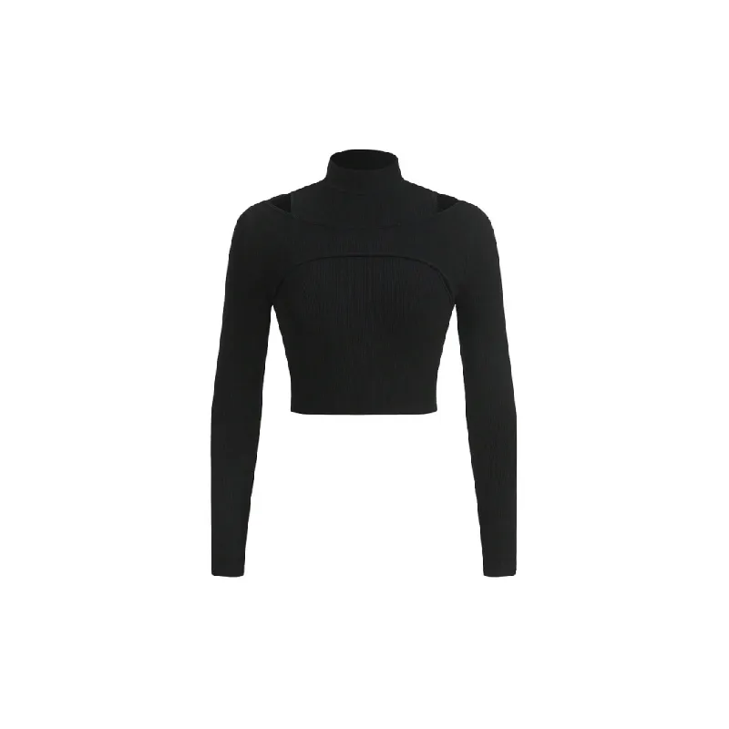 Sexy Long Sleeve Knitted Fabric Fitness Clothing Women-0