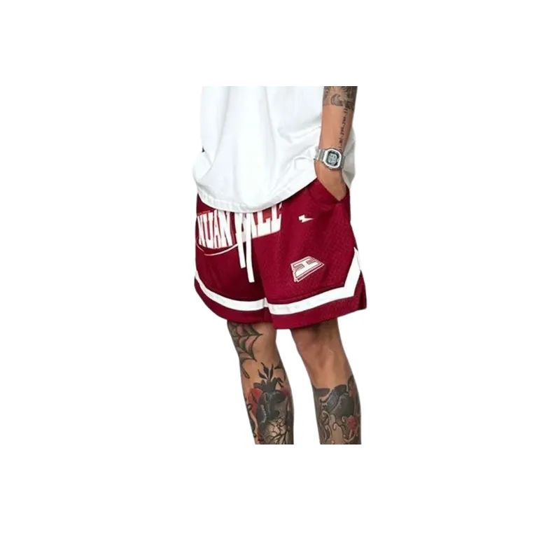 Tide Letters Printed Mesh Shorts-1