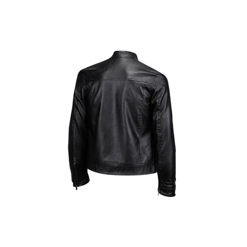 Casual Waterproof PU Leather Jacket-7