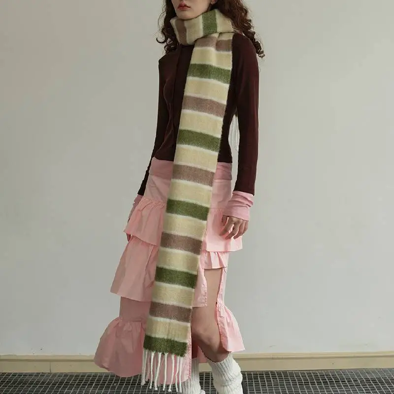 Elegant Fringe Knit Scarf-10