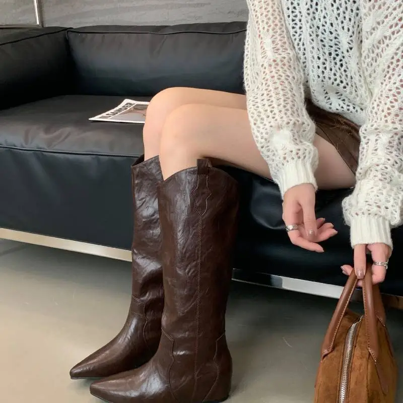 Retro Casual Knee High Boots-8