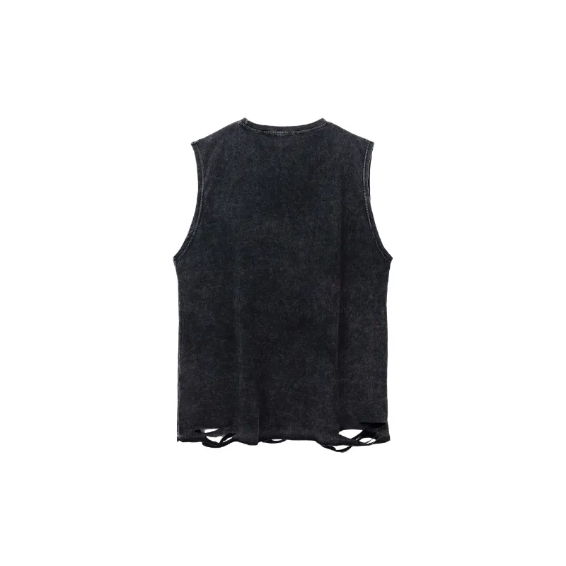 Retro Loose Cotton Blended Fabric Vest-1