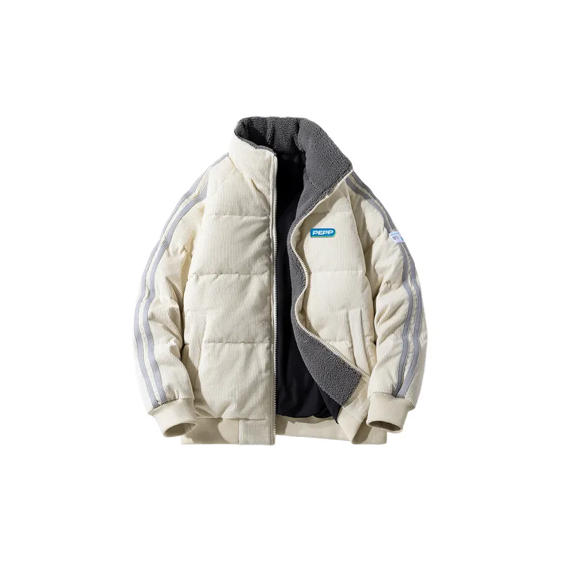 Casual Plain White Duck Down Jacket-2