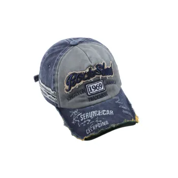 Vintage Washed Old Letter Embroidered Holed Cap