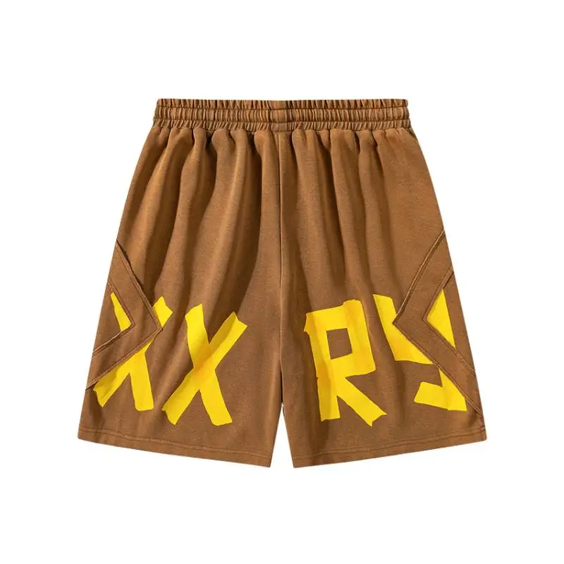 Casual Loose Cotton Polyester Blend Basketball Shorts-1