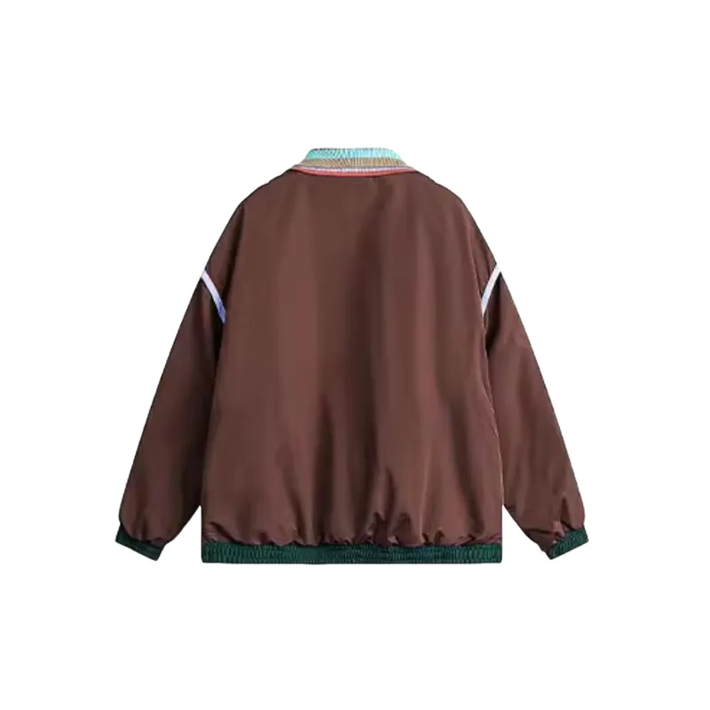 Casual Contrast Color Jacket-3