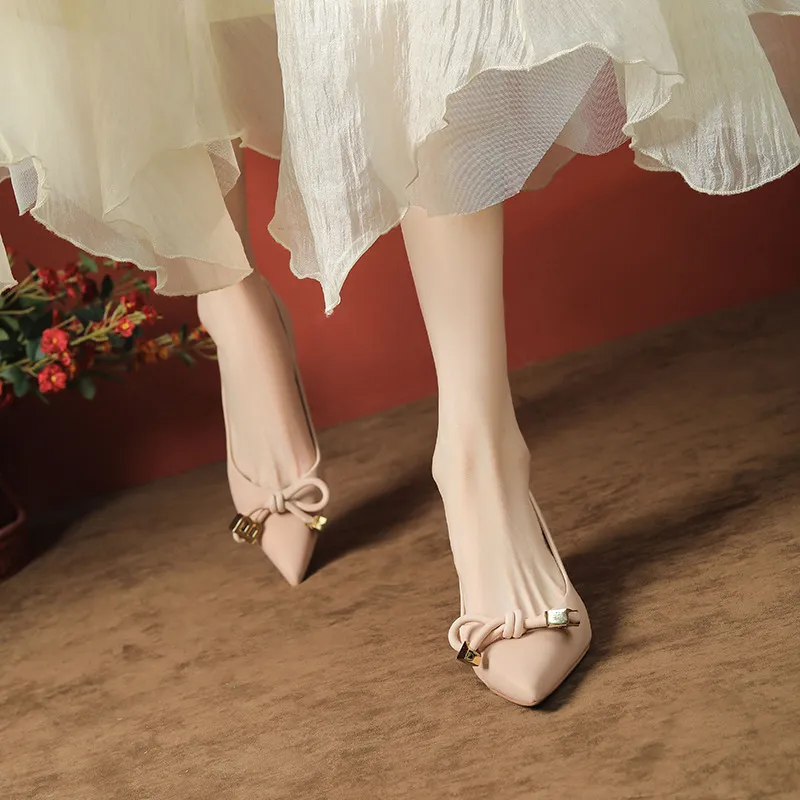 Plain Bow High Heels-2