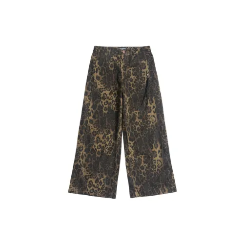 Retro Style Casual Pants Wilderness Street Leopard Print