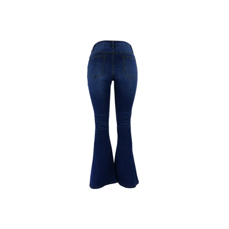 Fashionable Plain Jeans Women-4