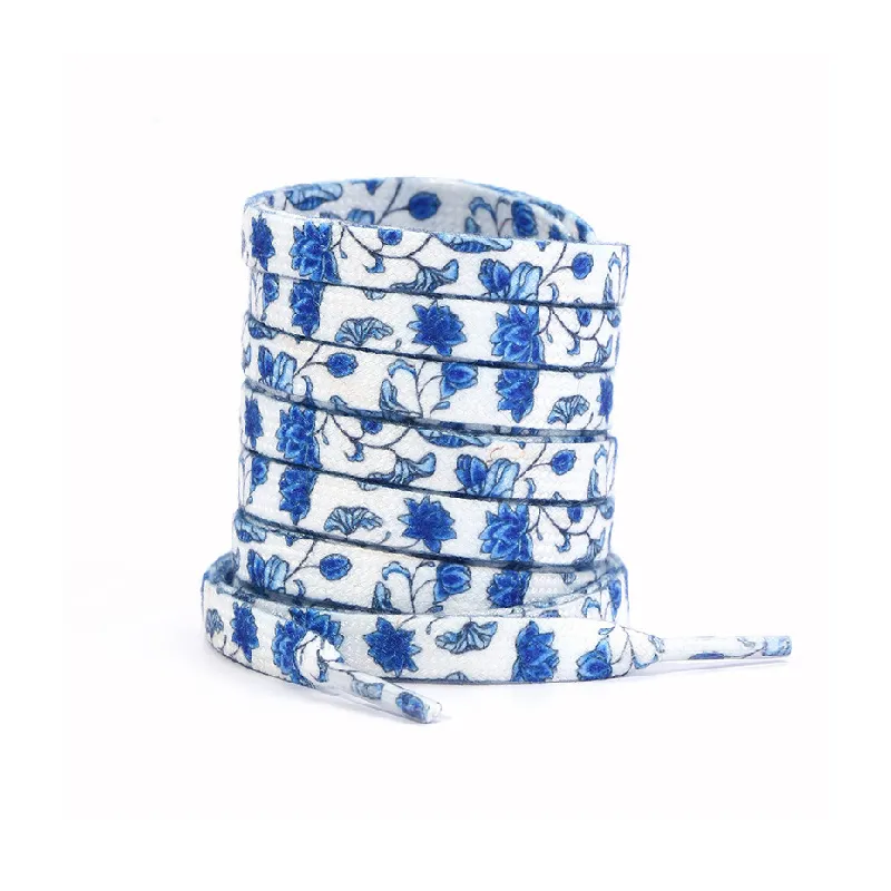Blue And White Porcelain Pattern Shoelaces-1