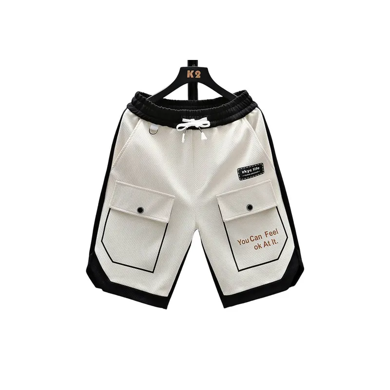 Workwear Shorts Men's Summer Trendy Brand Two-sided Knitted Casual Pants Sweatpants Trendy Basketball Running Pants swag OOTD-4