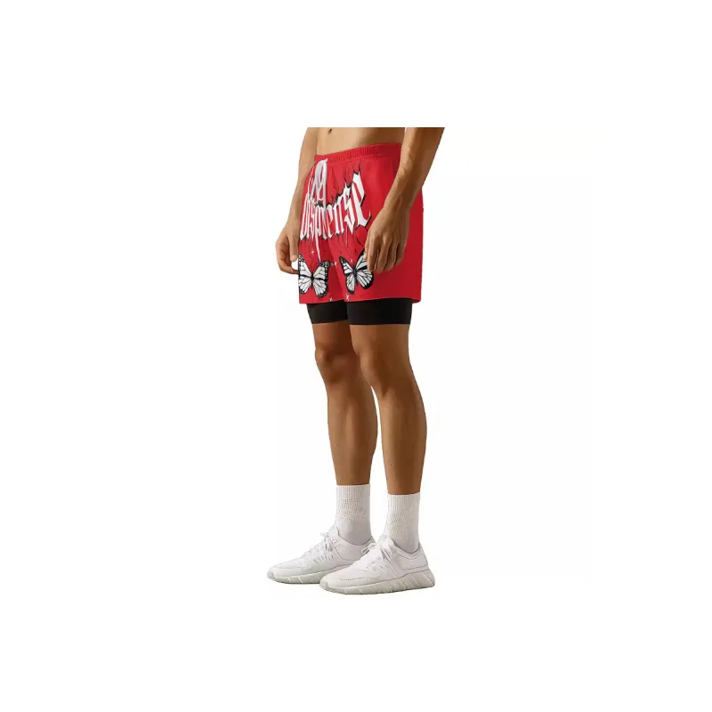 Loose Casual Sports Fake Two Piece Pants-1