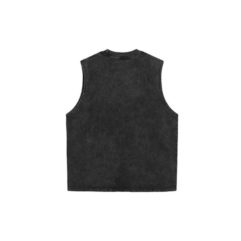 Retro Loose 100% Cotton Vest-1