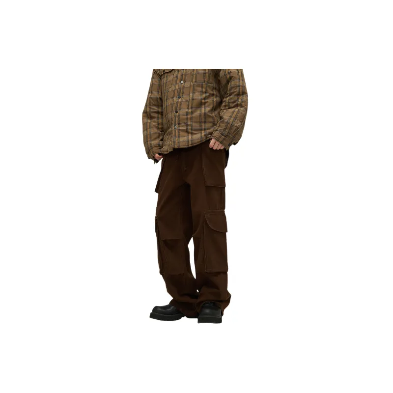 Retro Loose Polyester Cargo Pants-0