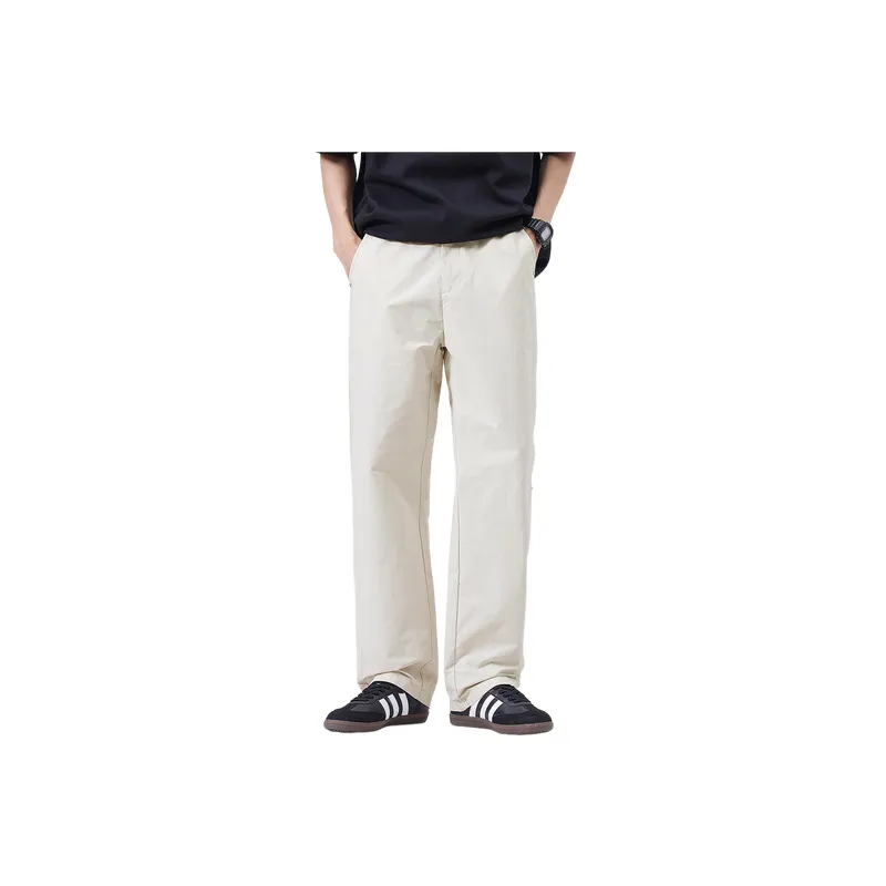 Straight Leg Casual Cotton Casual Pants-1