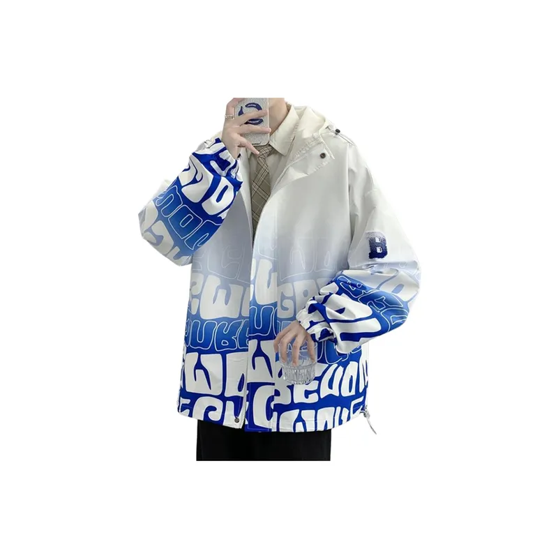 Functional Casual Trendy Gradient Letter Print Hoodie-5