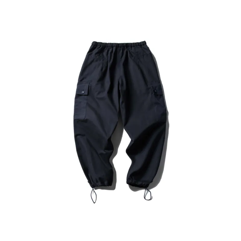 Contrast Color Drawstring Cargo Pants-1