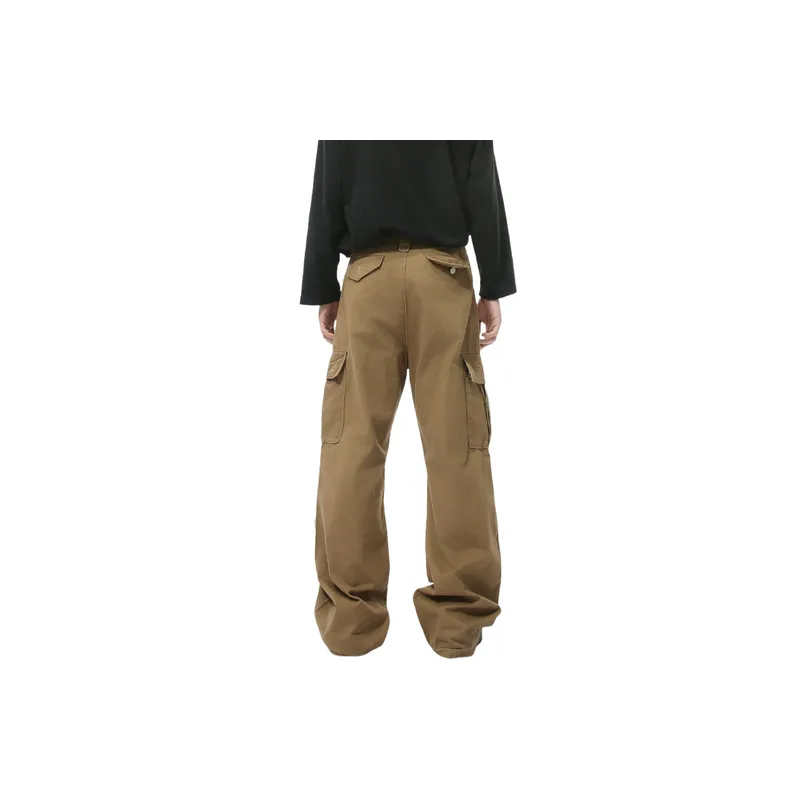 Retro Loose Cotton Cargo Pants-2