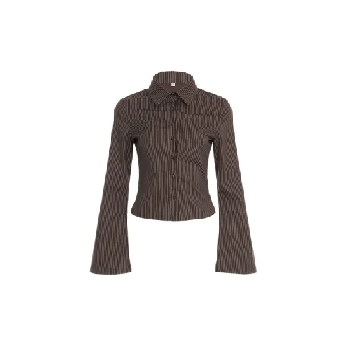 Casual Striped Woven Shirt Women