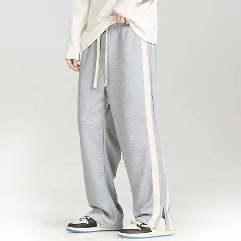 Basics Loose Cotton Like Fabric Casual Pants-1