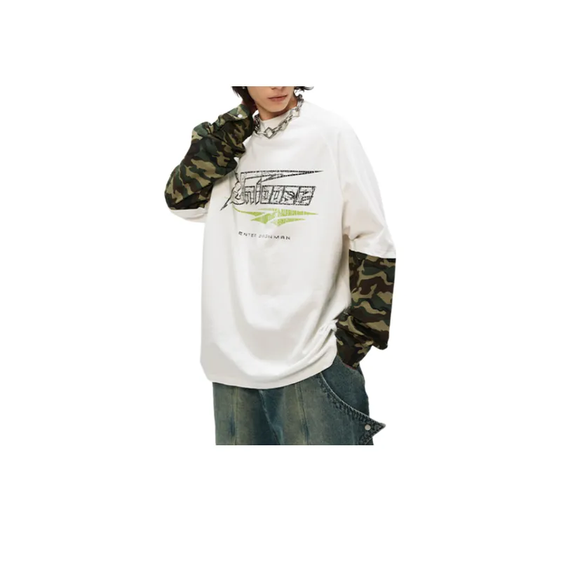 Spliced Camouflage T Shirt-1