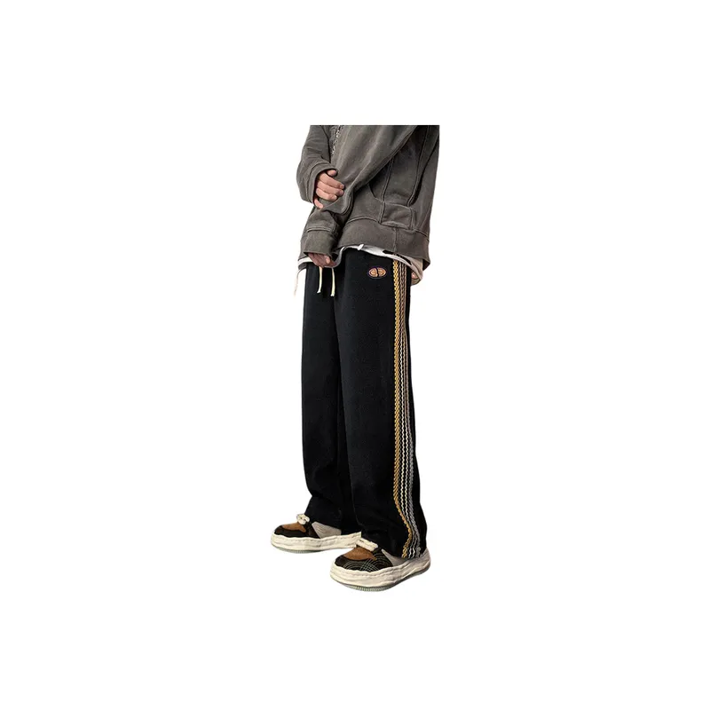 Casual Loose Zipper Woolen Trousers-5