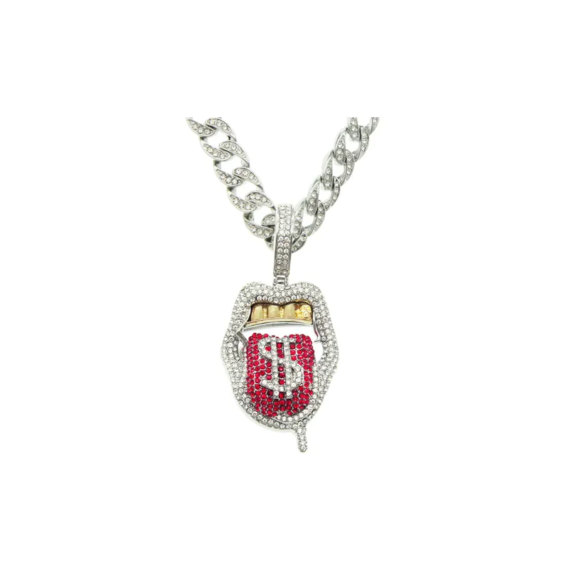 Full Diamond Three Dimensional Pendant Necklace