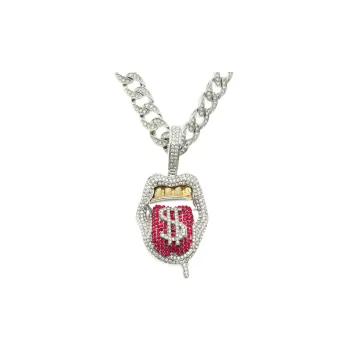 Full Diamond Three Dimensional Pendant Necklace