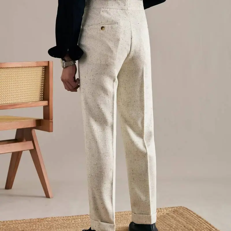 Casual Loose Straight Leg Suit Trousers-2