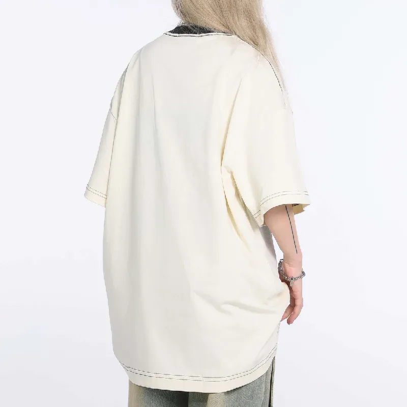 Fashionable Loose 100% Cotton T Shirt-7