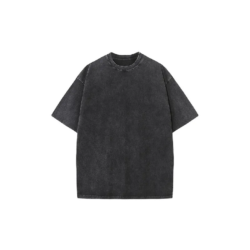 Retro Plain Combed Cotton T Shirt Unisex-4