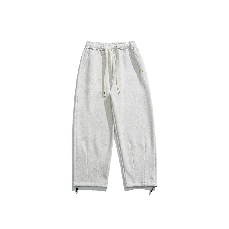 Solid Color Basic Embroidered Casual Pants-8